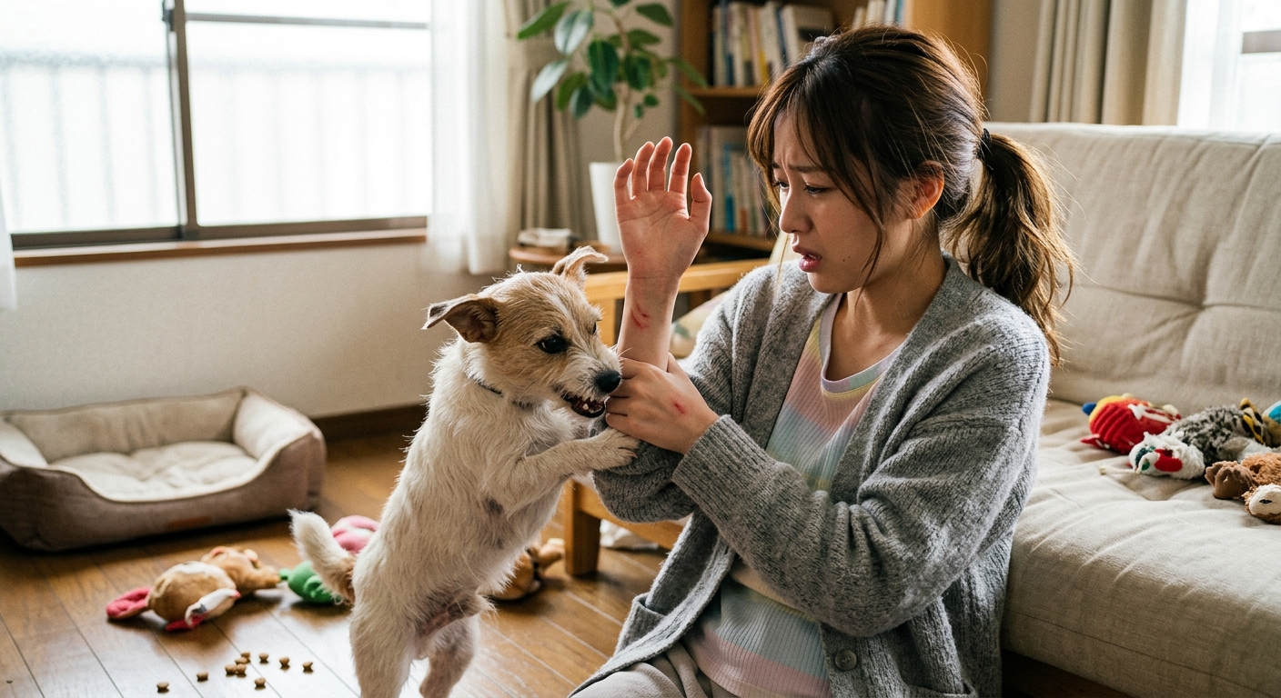 飼い主様にまで噛みつく